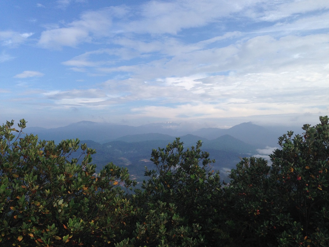 View to the north-east from Bukit Tabur West. Getting Highlands and Gunung Bunga Buah are visible