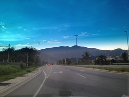 View of Gunung Angsi seen from the LEKAS highway