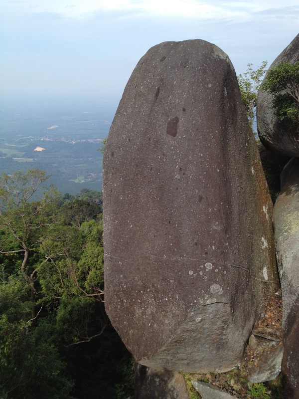 A large boulder on the side of Gunung Datuk